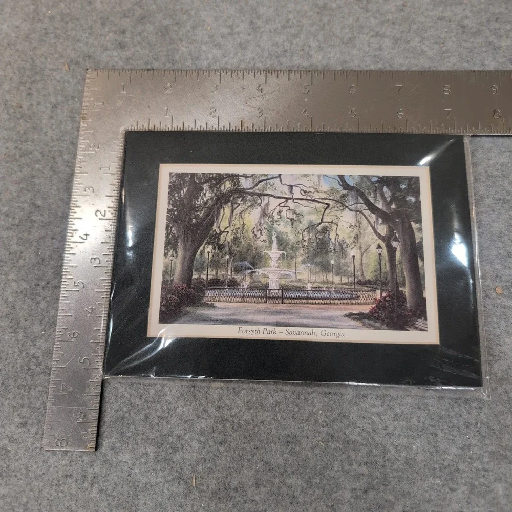 Essie DeLoach Forsyth Park Savannah Georgia Matted Art Print Fountain Scene - Picture 4 of 4